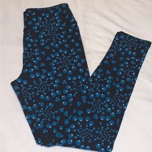 LuLaRoe Leggings - SuperSoft - Black & Blue Bubbles